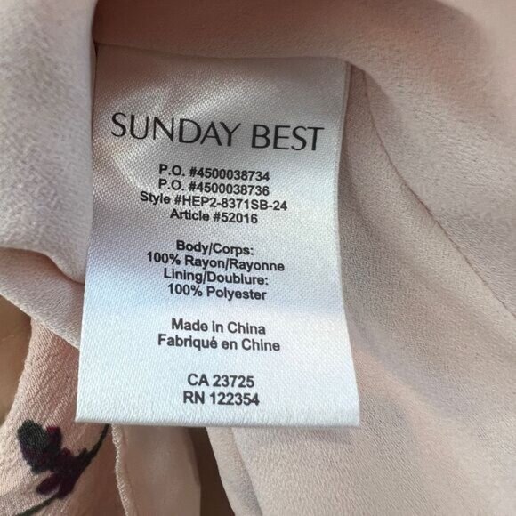 Sunday Best Aritzia 4 Light Pink Blue Floral Open Back Mini Dress V Neck Summer - Picture 10 of 13